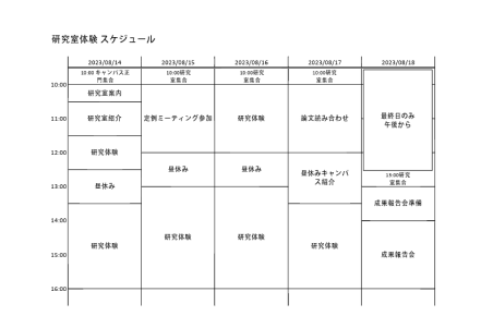 スケジュール表